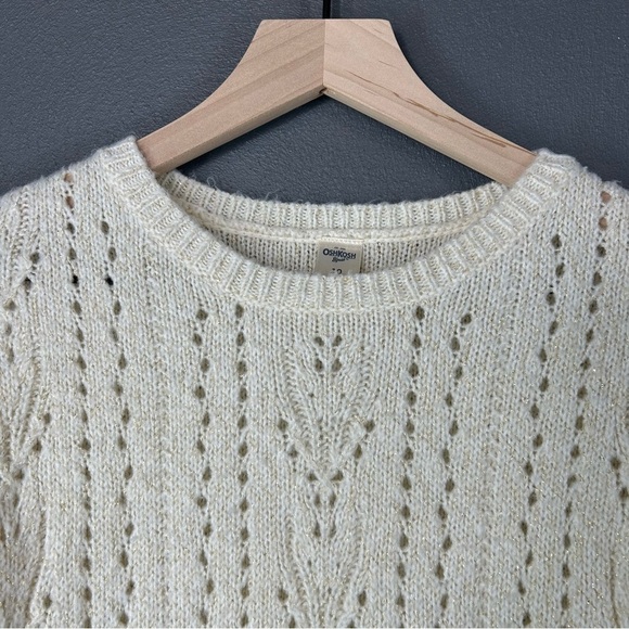 Oshkosh B'gosh Girls Cream and Gold Knitted Sweater - Picture 2 of 7